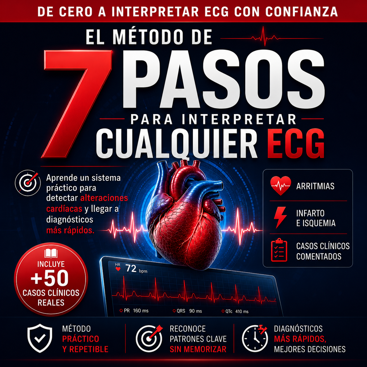 Interpretación de ECG: Método de 7 Pasos para Diagnosticar con Confianza